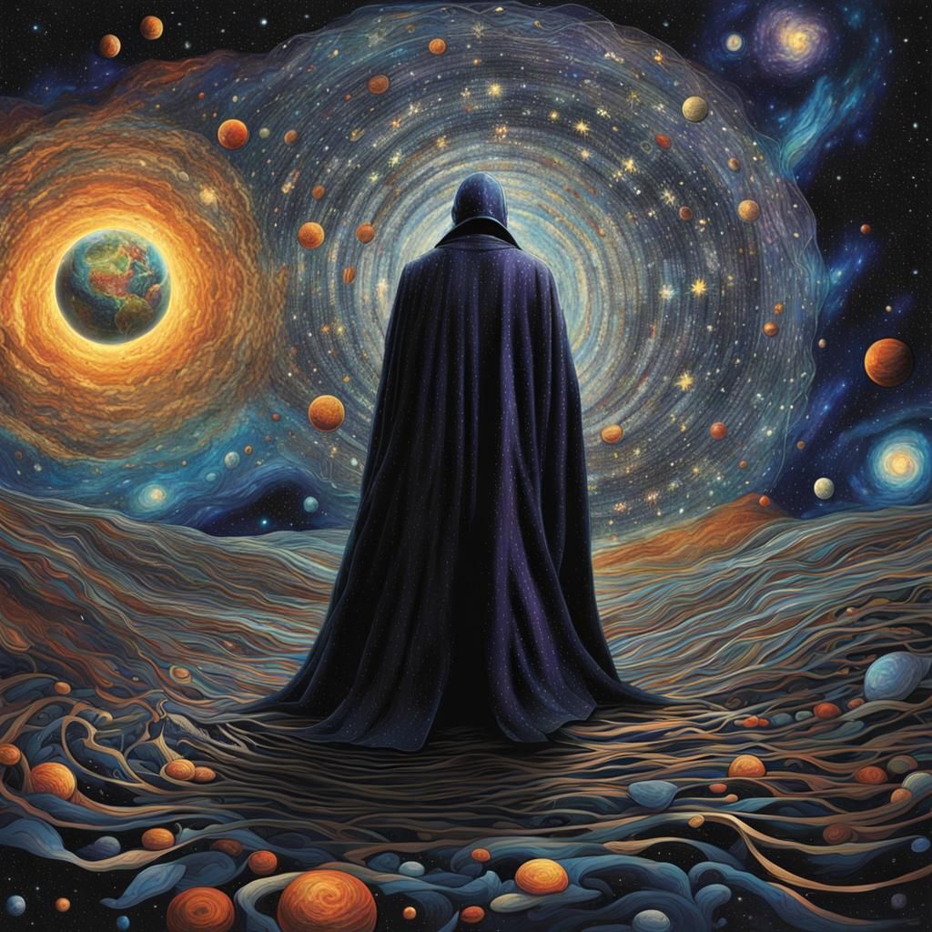 Chaotic Cosmic Being in Cloak of Stars