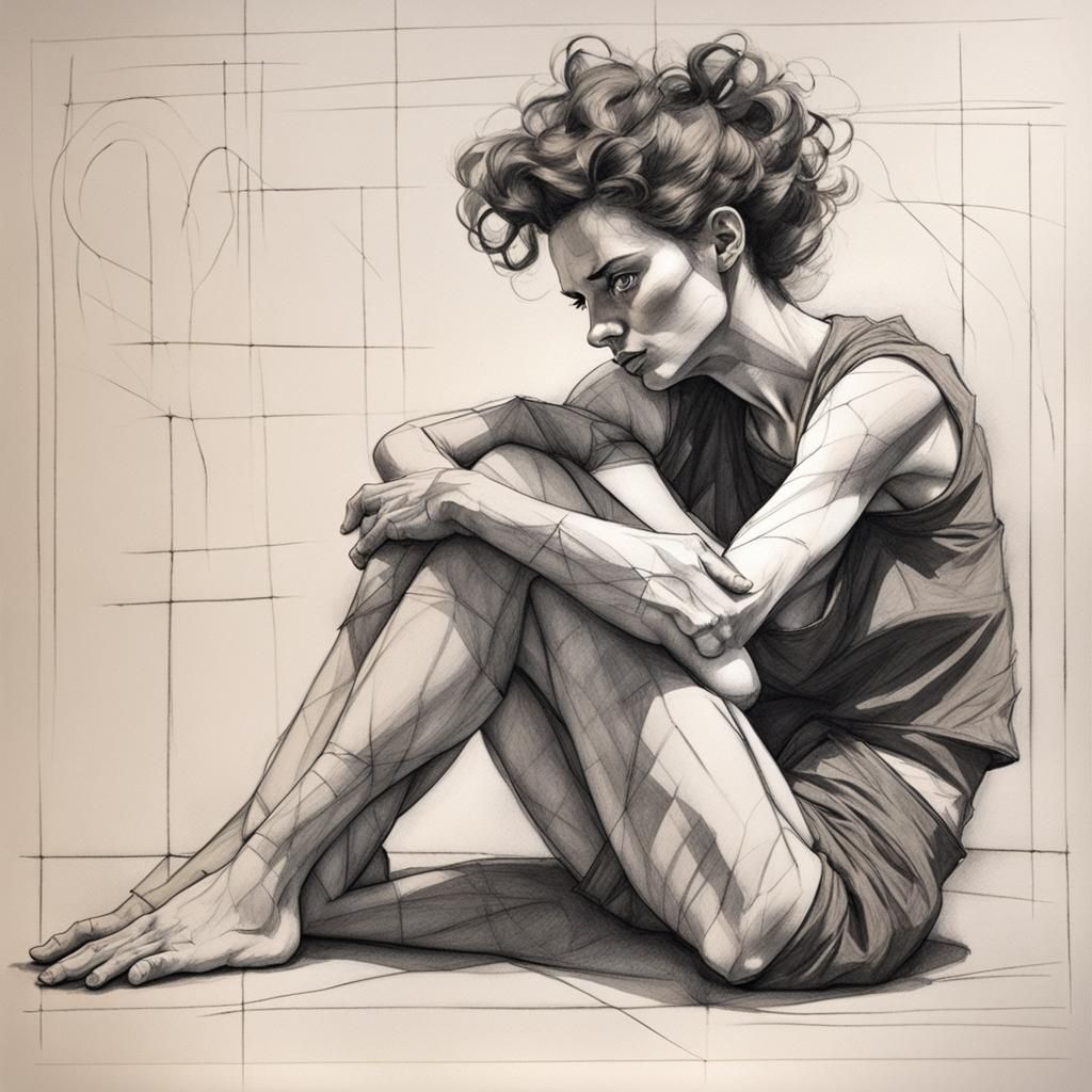 Expressive Figure Sketch in the Style of Egon Schiele