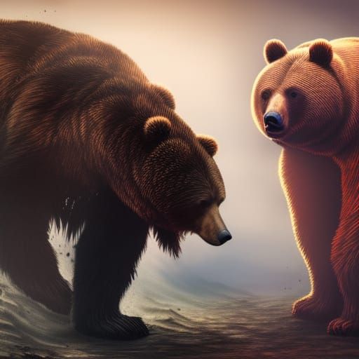 Bear Knight Fight in Detailed Fantasy Art