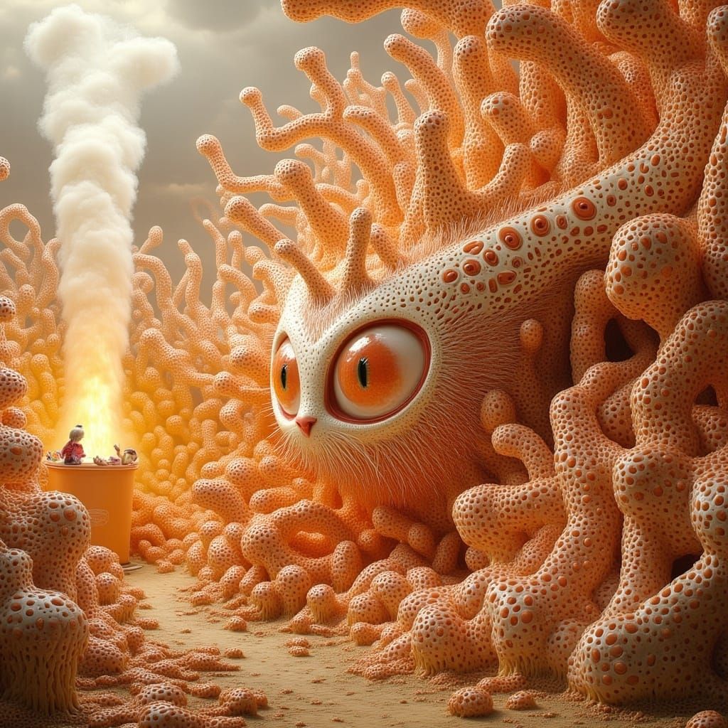 Orange and White Maze Creatures