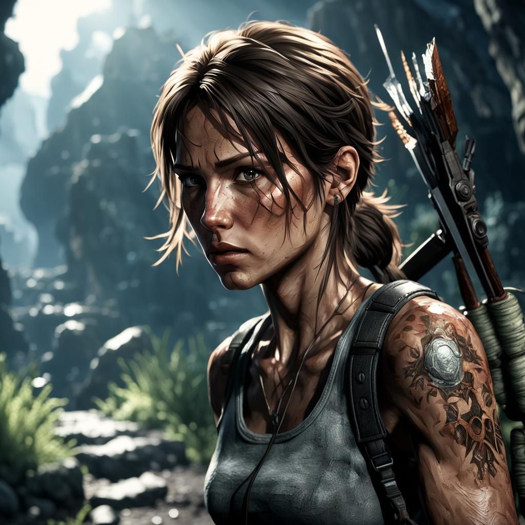 Hyperrealistic Tomb Raider Cinematic Scene