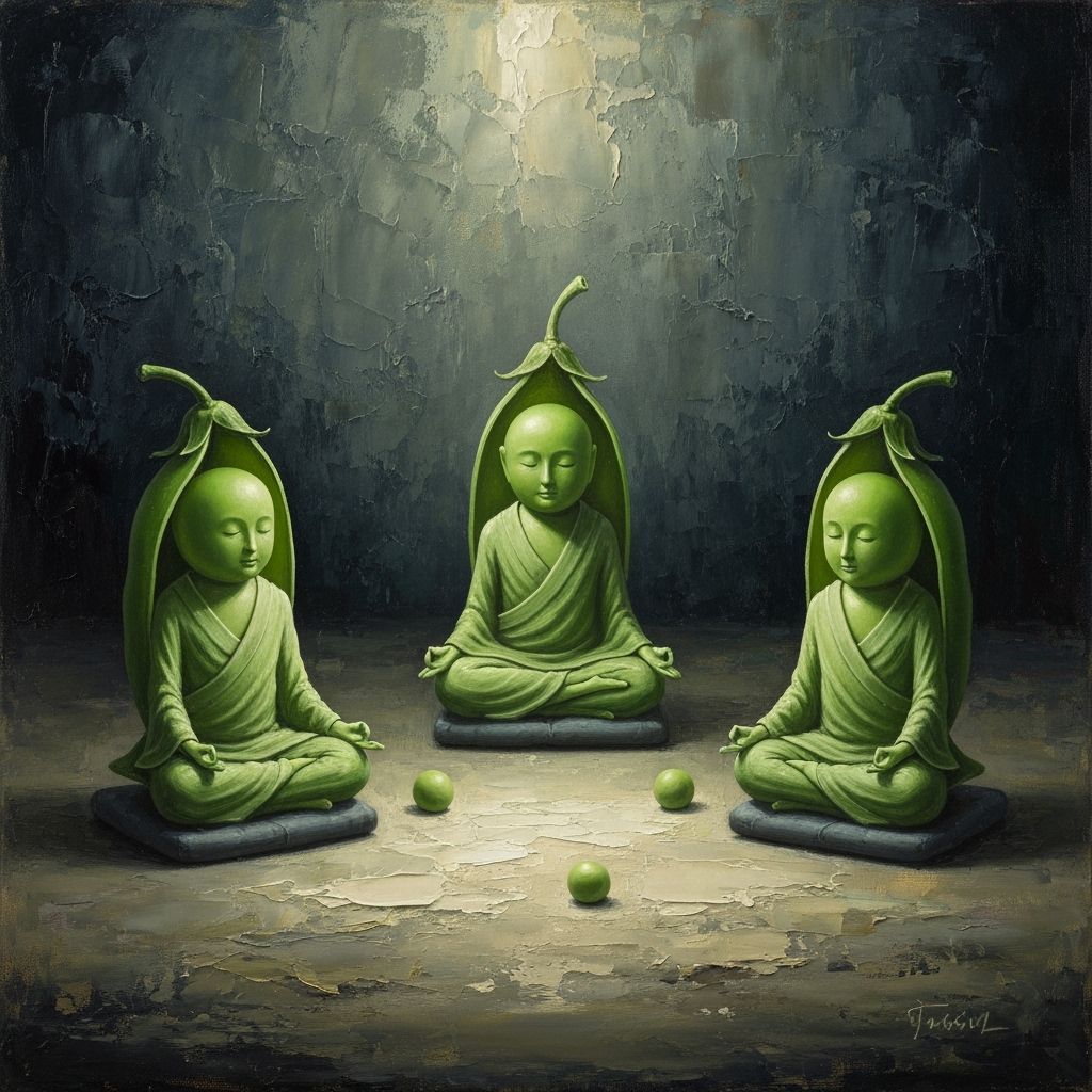 Serene Monks Meditating: Expressive Oil Painting