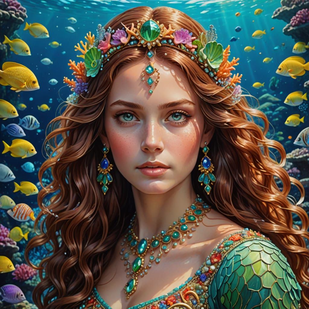 Goddess of Calm Seas in Jewel-Toned Majesty