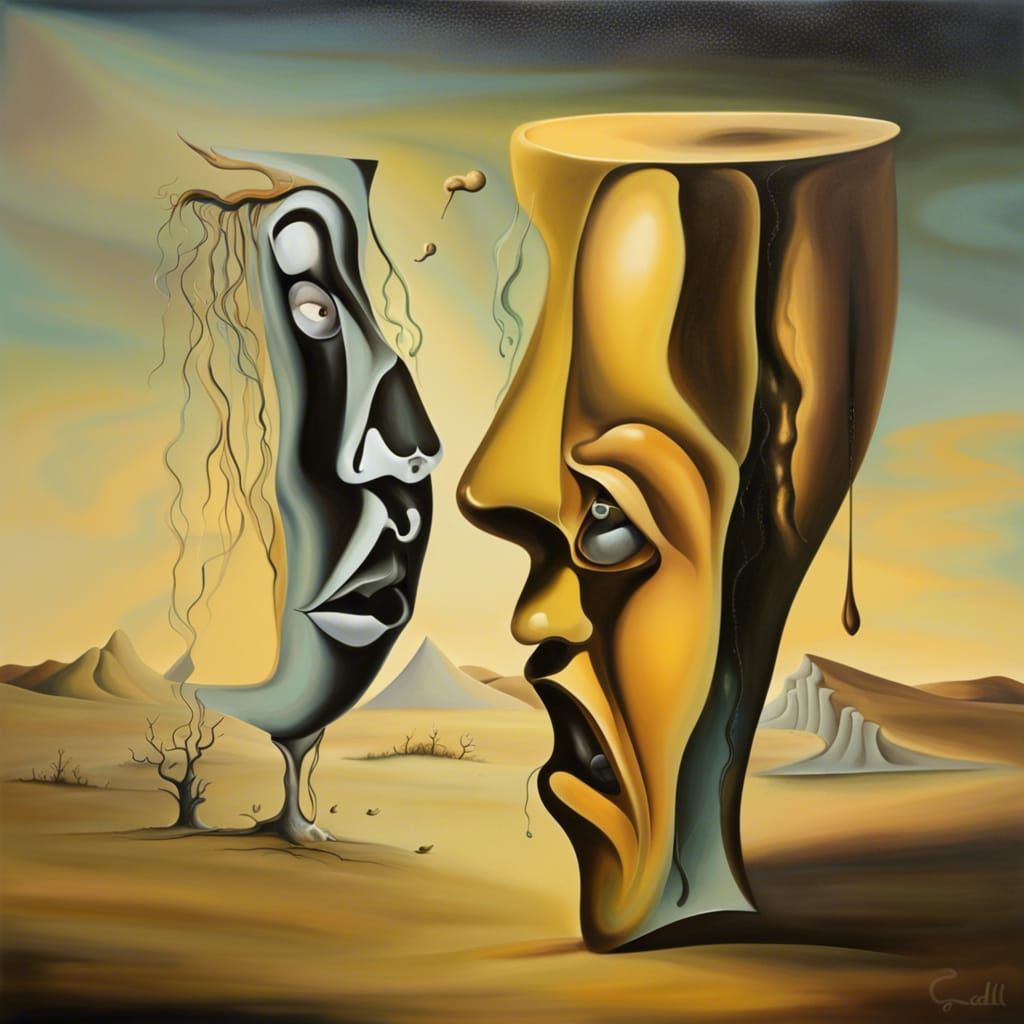 Surrealist Painting of Feelings and Emotions in Dali Style