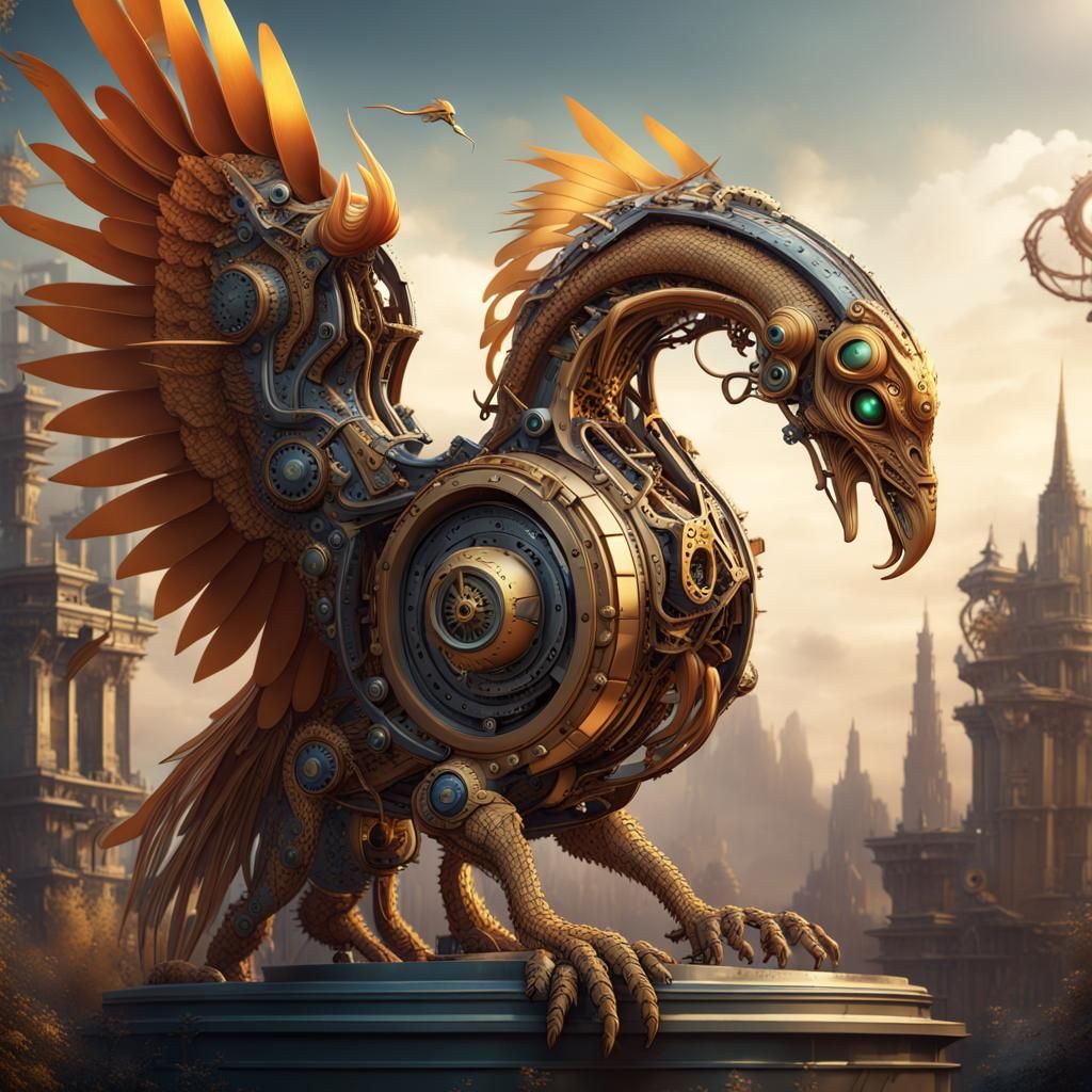 Mythical Mechanical Animals: Clockwork Dragon and Robotic Ph...