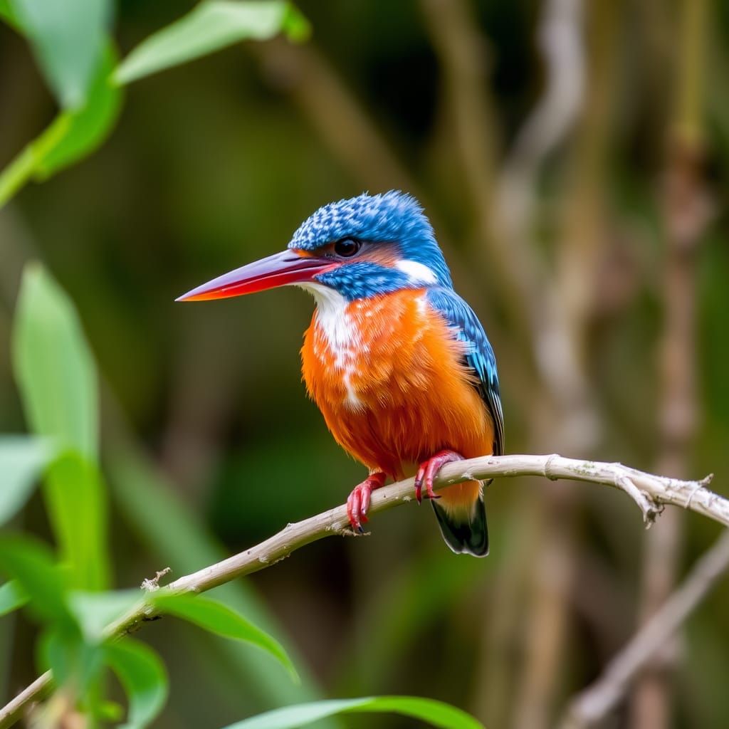Vibrant Kingfisher Bird in Natural Habitat