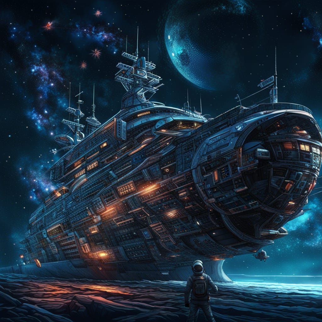 Space Pirate in Galaxy: Hyperrealistic Sci-Fi Art