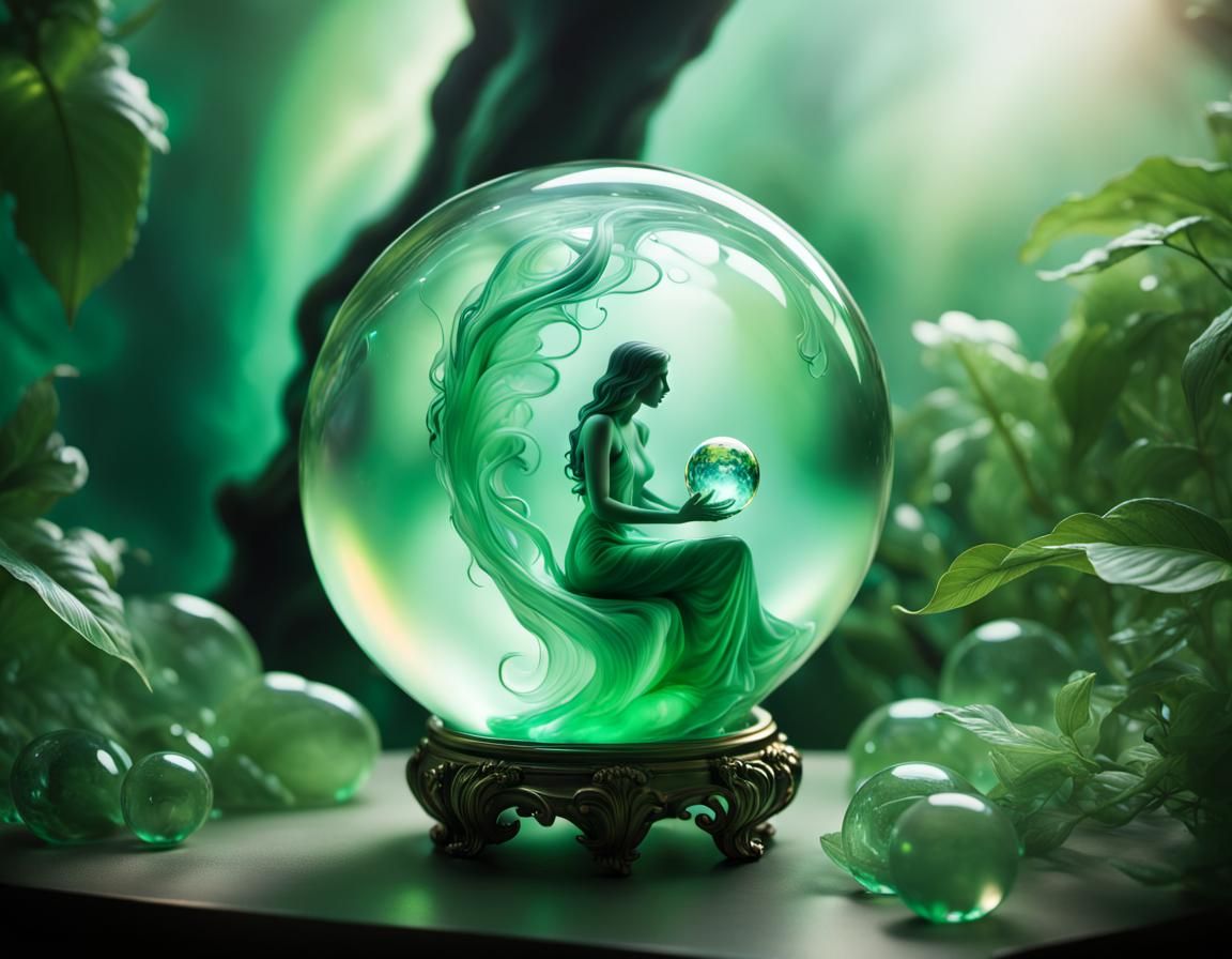 Mystic Orb: Surreal Entity in Dreamlike Landscape