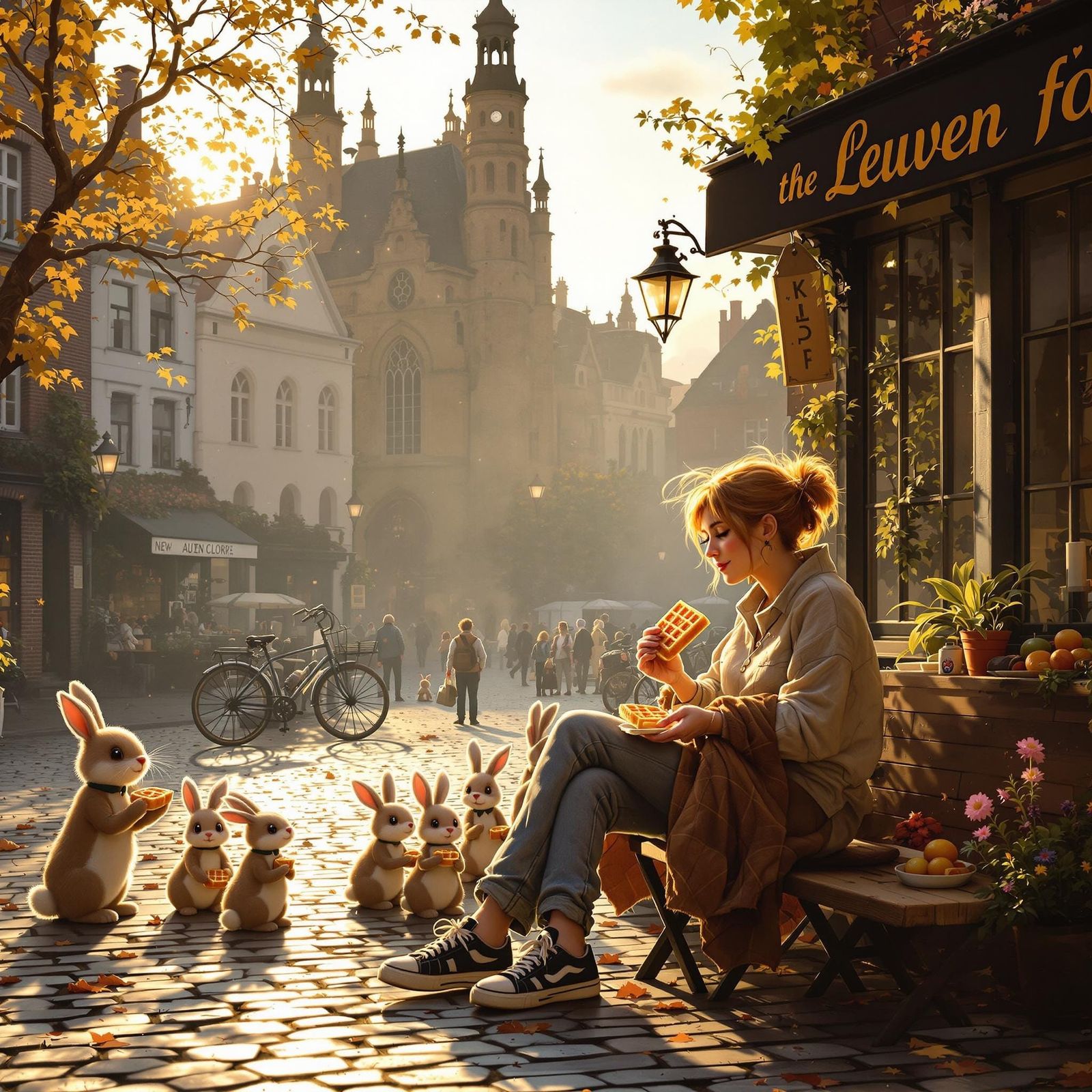 Idyllic Morning in Leuven's Old Square