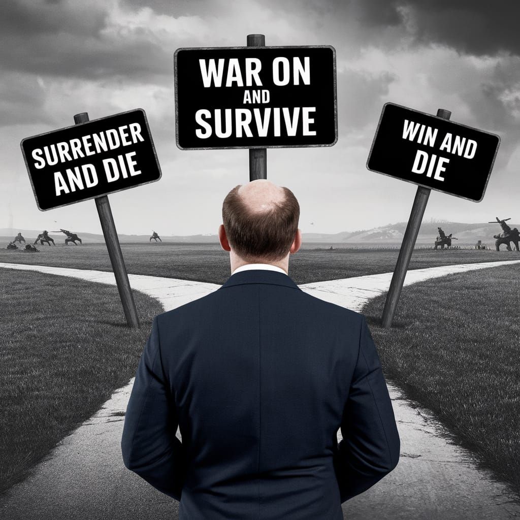 Man at Crossroads on Battlefield: A Moral Dilemma