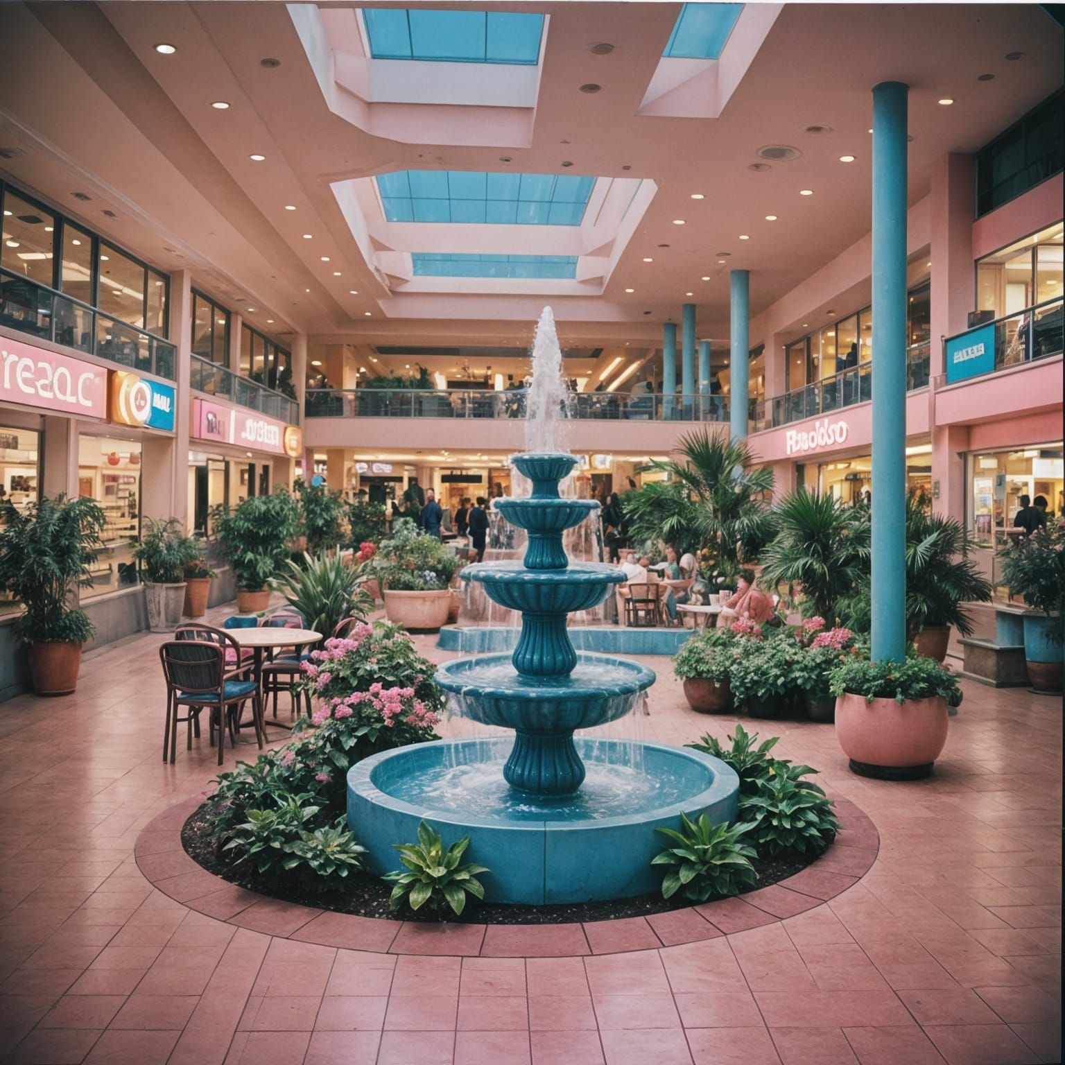 1980s Mall Food Court Polaroid Photograph