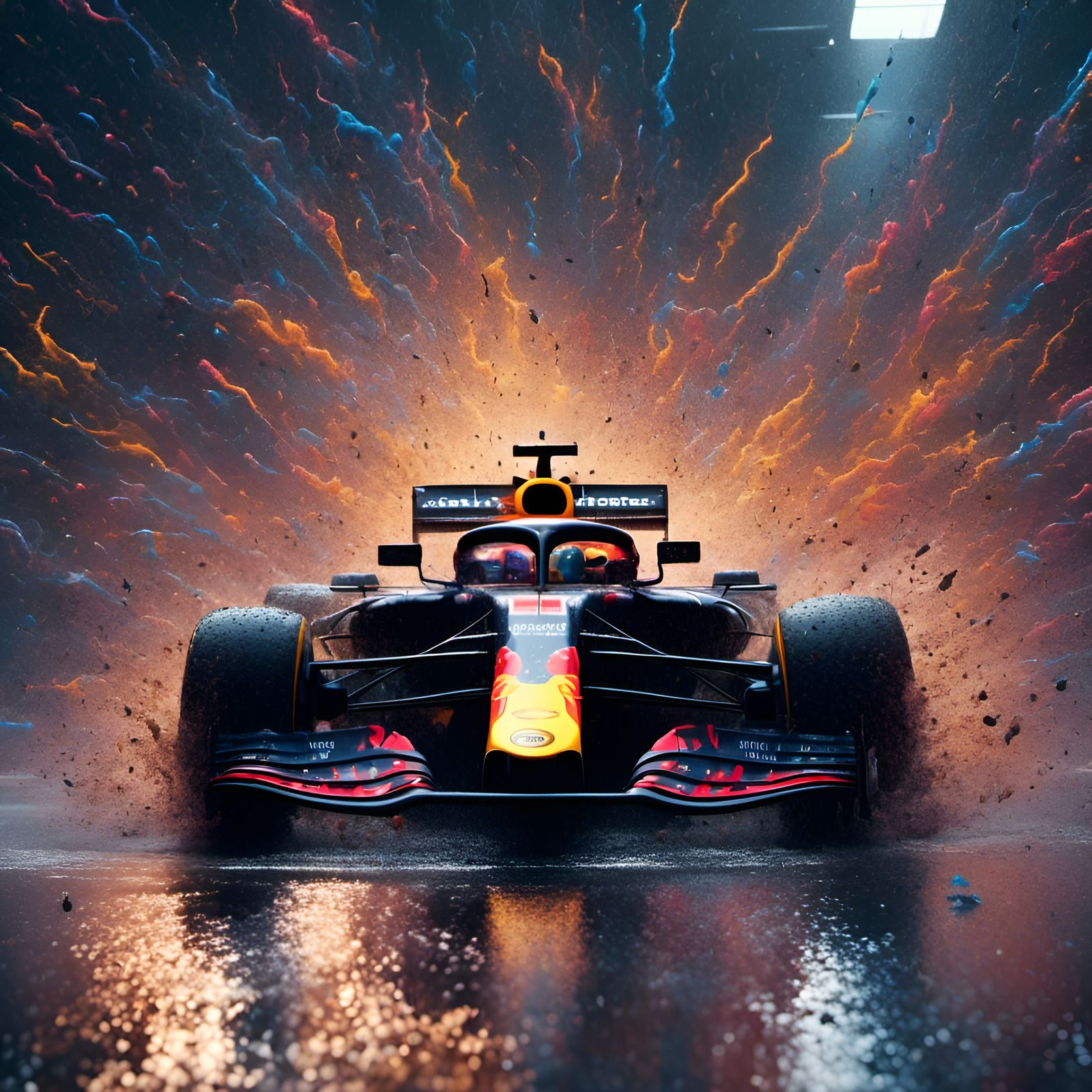 Max Verstappen Races in Rainy F1 Track