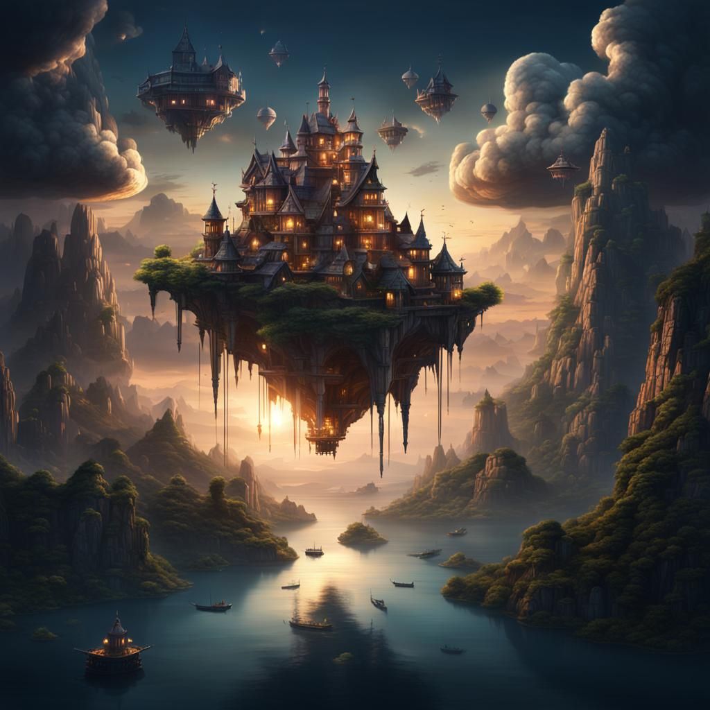 Night Sky Islands: Epic Digital Matte Painting