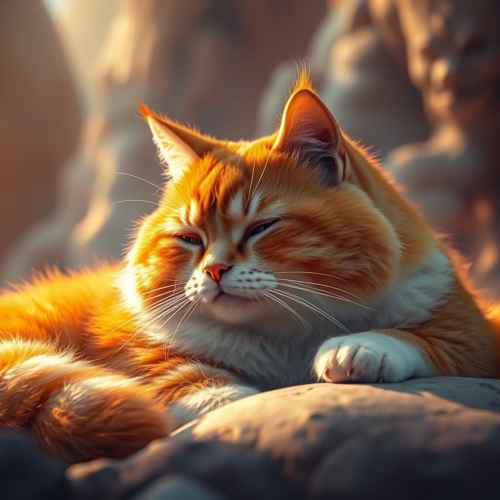 Dreamy Feline in a Mystical Realm: Matte Painting