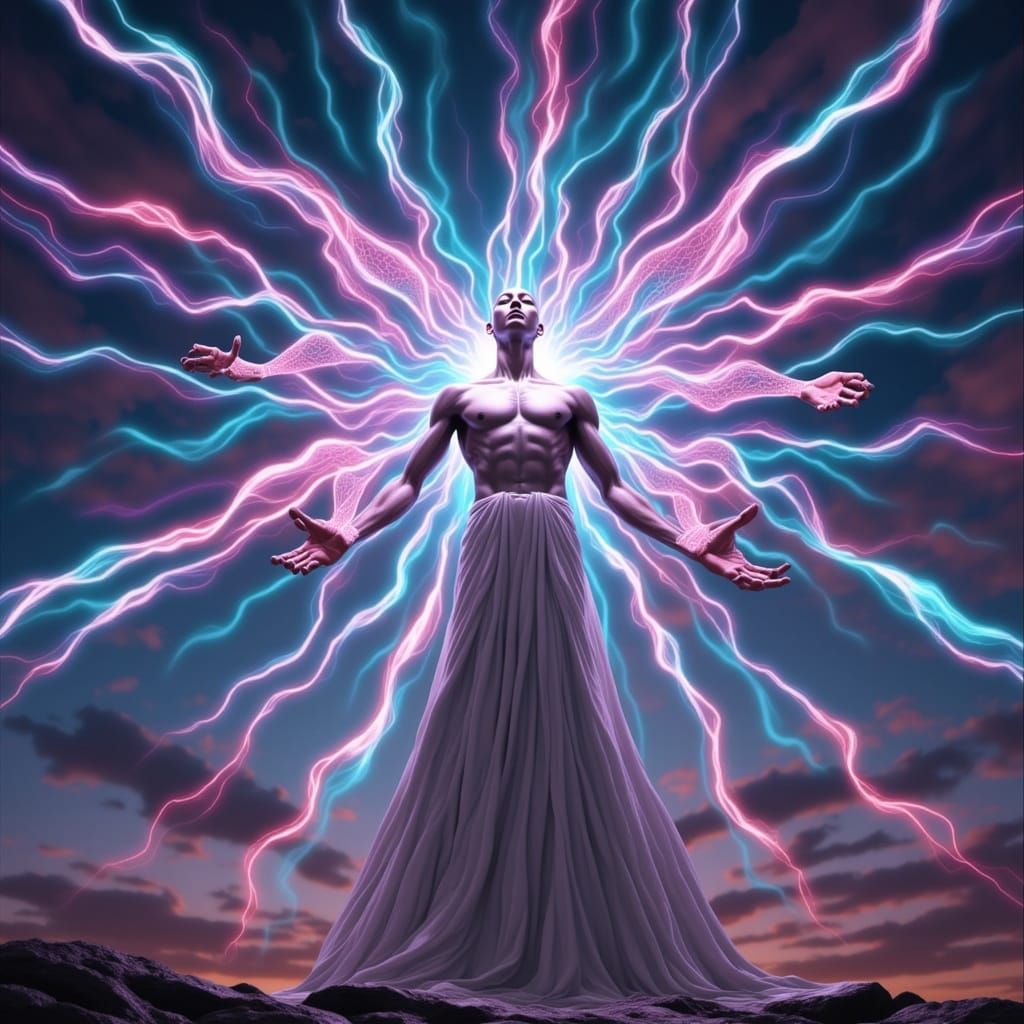 Cosmic Hands Interact with Genetic Code in Ethereal, Bio-Lum...