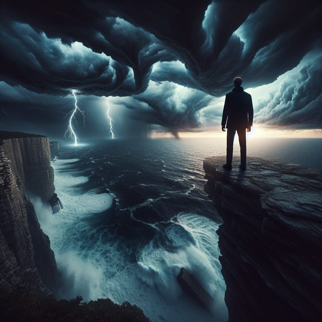 Cliffside Storm: Cinematic Resilience in Nature