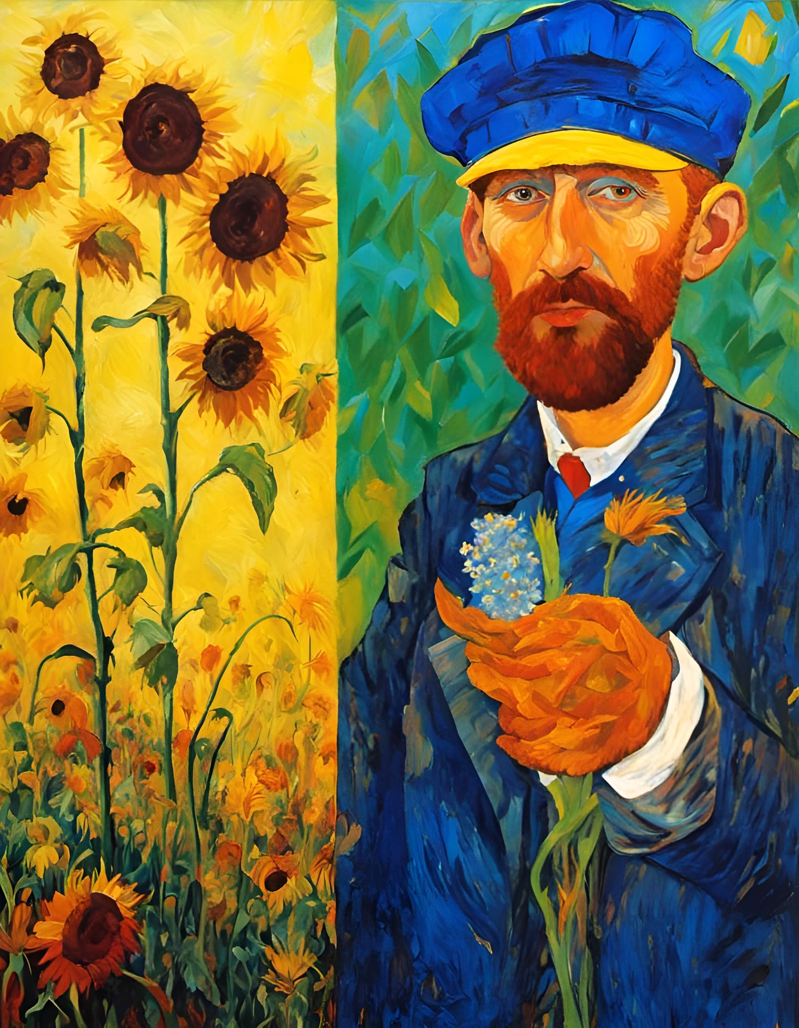 Faces Hidden in Surreal Impressionist Landscape