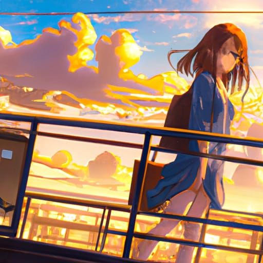 Anime Girl in Studio Ghibli Style Key Visual