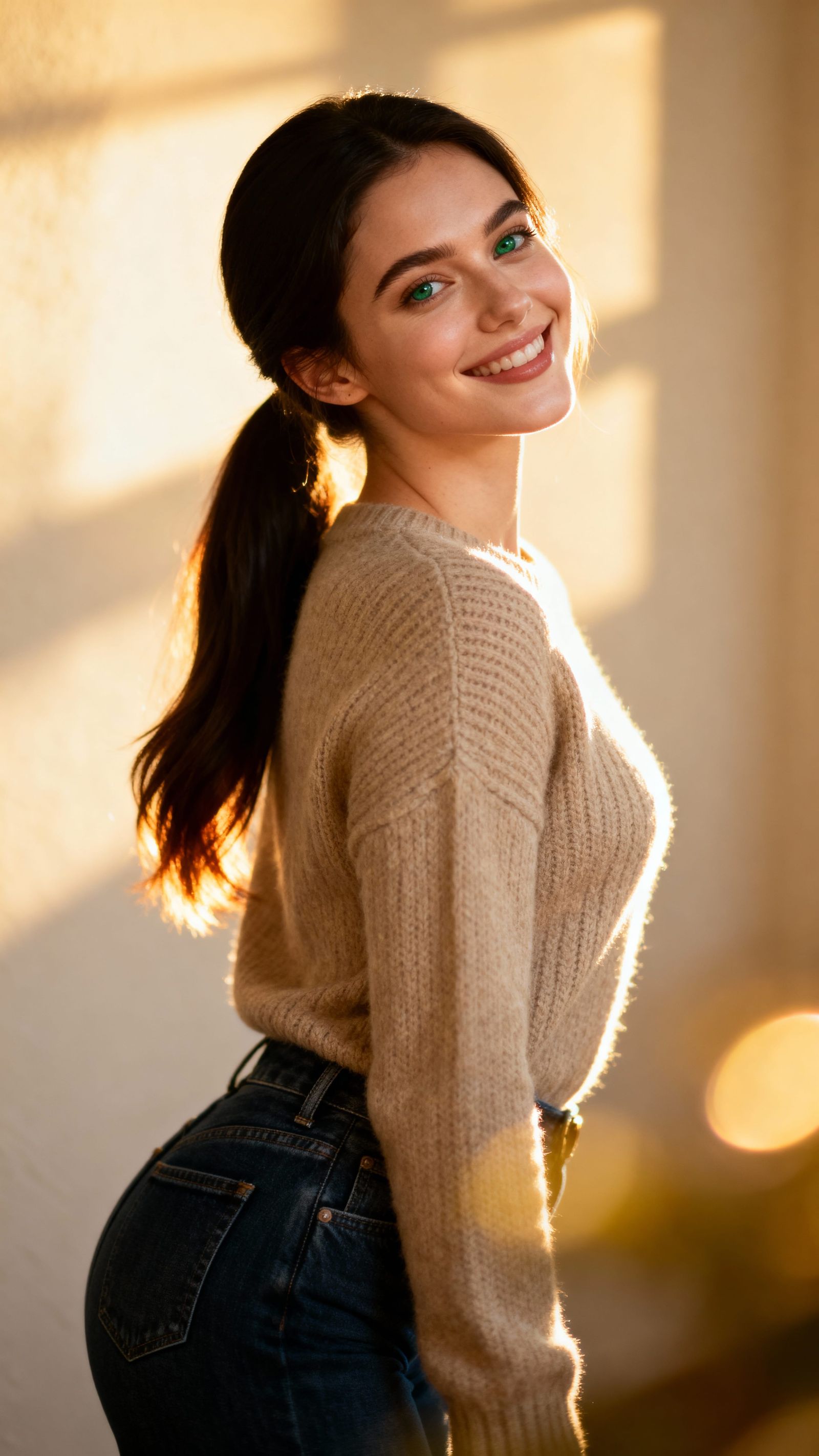 Hyperrealistic Portrait of a Beautiful Woman in Sunlight