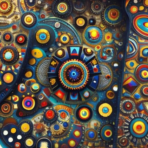 Abstract Geometric Art in Maximalist Style