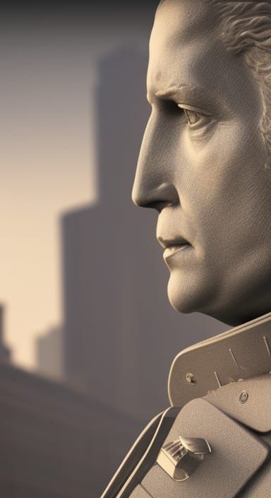 George Washington as Intricate Sci-Fi Mech Portrait