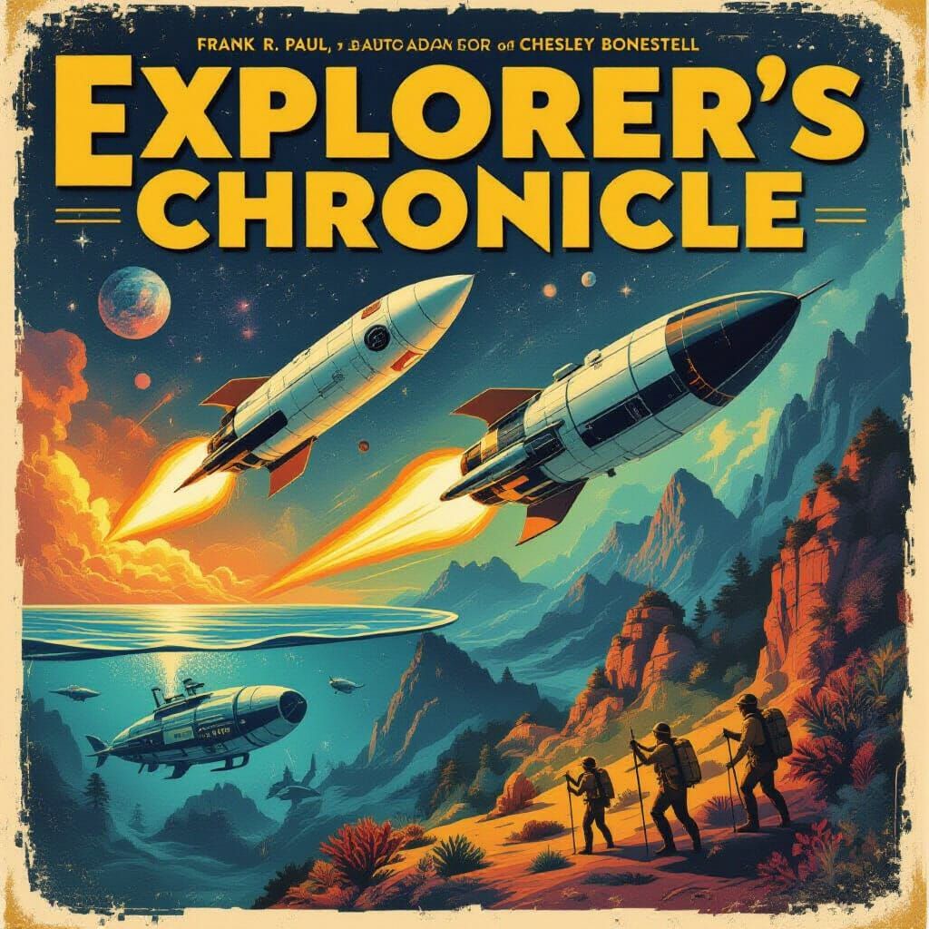 Vintage Explorer's Chronicle Magazine Cover of Adventures
