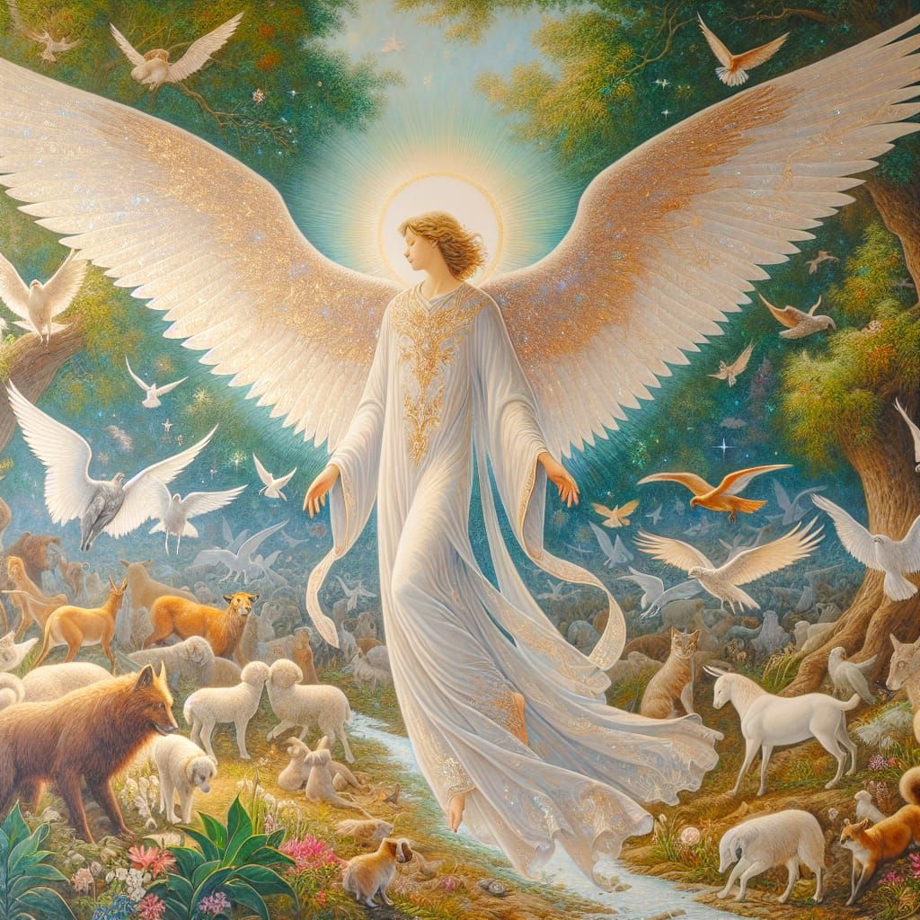 Archangel Ariel Guardians Nature and Animals in Serene Divin...