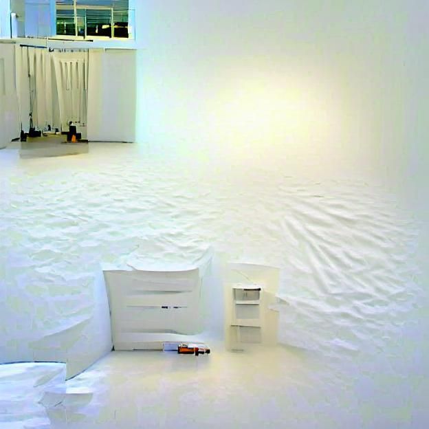 Minimalist White Room with White Objects
