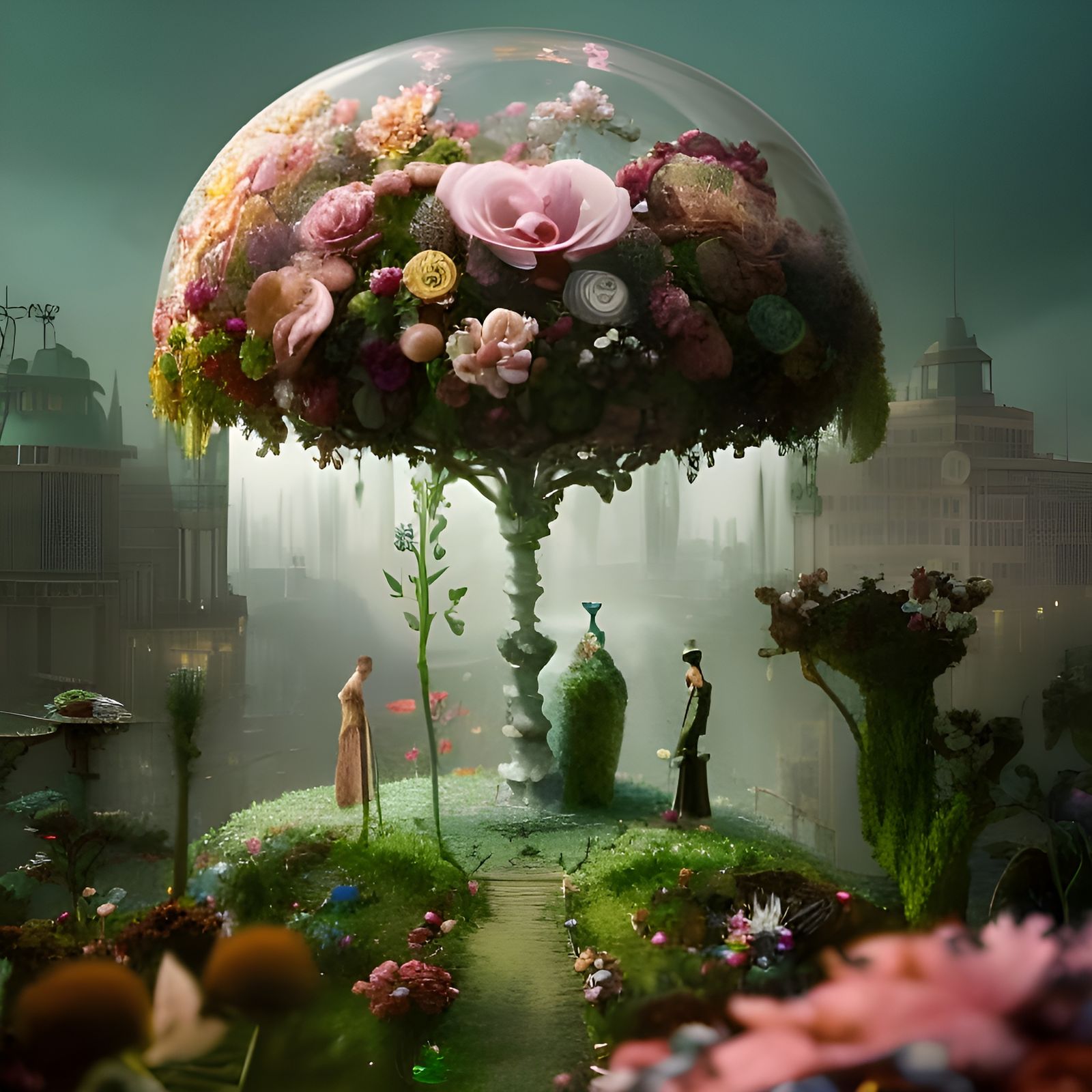 Surreal Self-Love Diorama in Aetherpunk Style