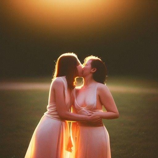Passionate Kiss in Golden Hour Light