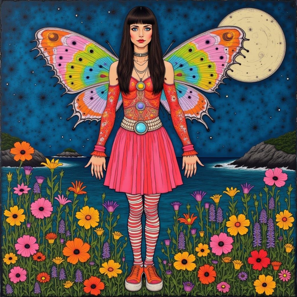 BRIDGET RILEY and LAUREL BURCH concrete grunge style