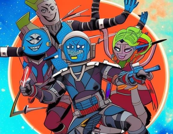 Yondu and the Ravagers in Space Battle