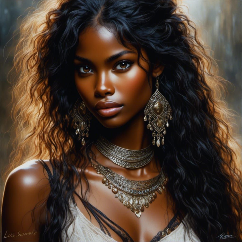 Striking Portrait of African Woman in Hyperreal Style