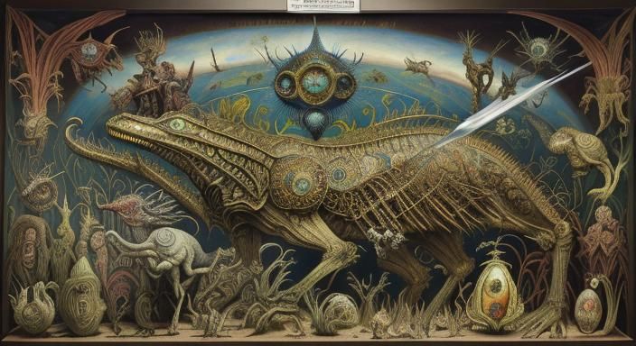 Surreal Fantasy Painting at Cryptid Taxidermy Museum