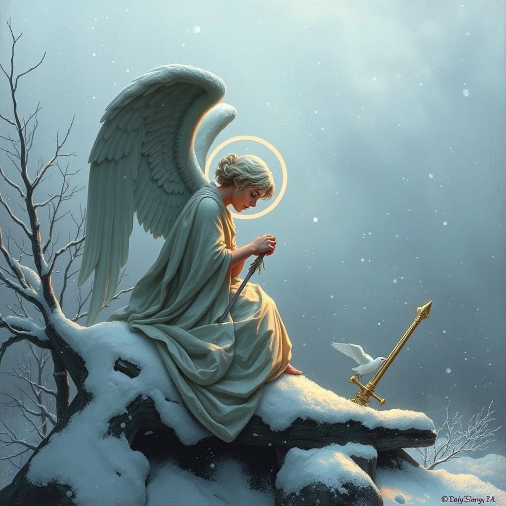 Angel in Winter Wonderland Scene