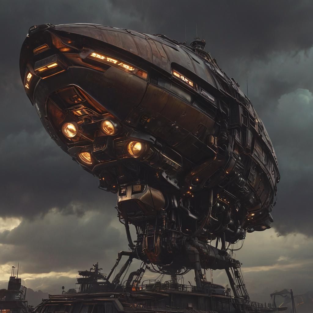 Steampunk Alien Mothership Concept Art