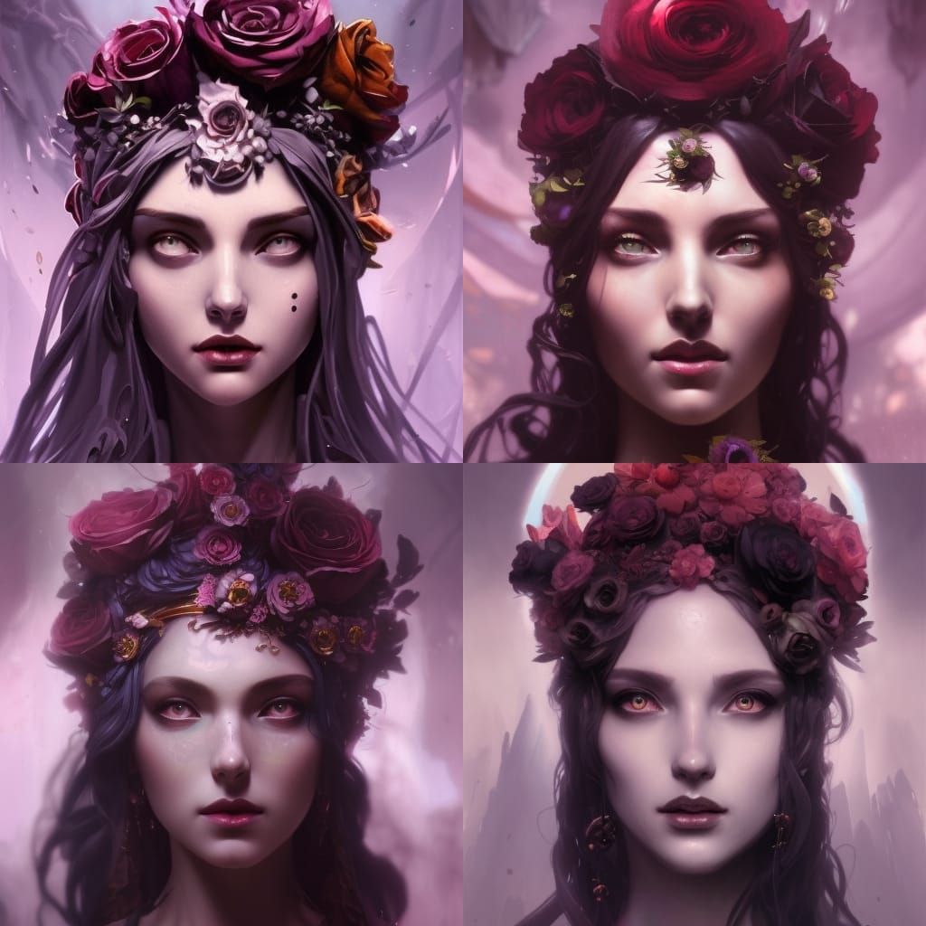 Persephone in the Underworld: Hyperdetailed Concept Art