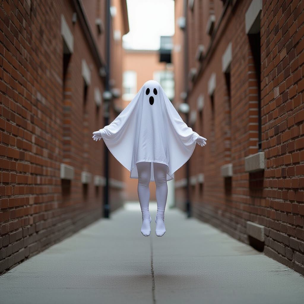 Ghostly White Socks Fly Through Dark Alley