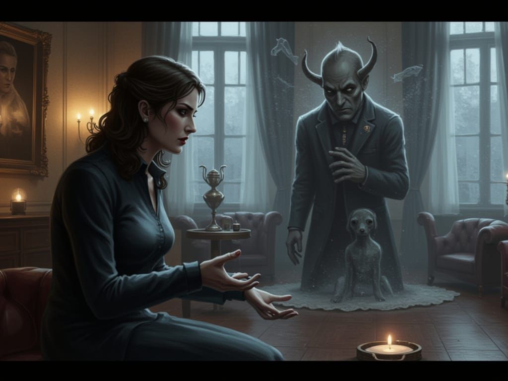 Mysterious Noir Scene with Dreamlike Atmosphere