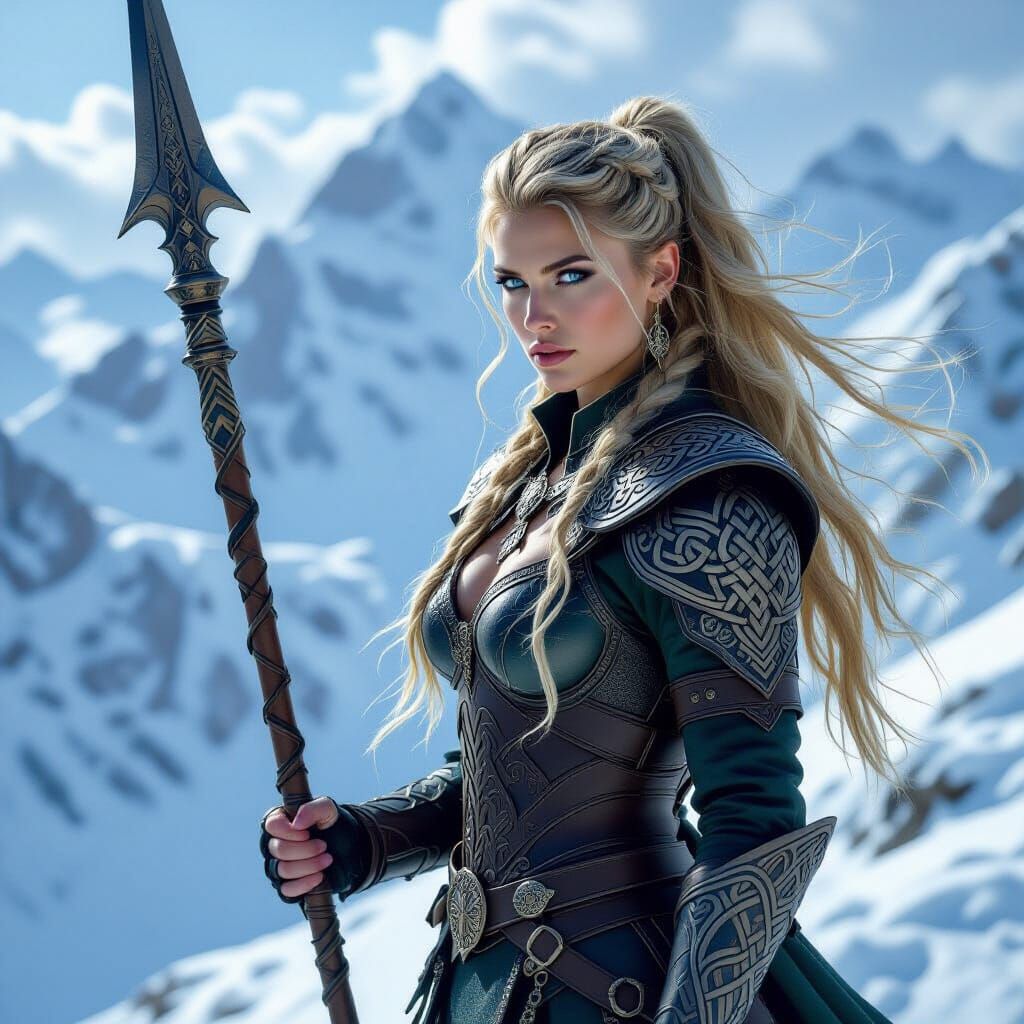 Fierce Norse Goddess Defends Frozen Realm