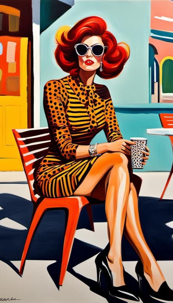 Vibrant 1960s Venice Beach Scene in the Style of Andy Warhol