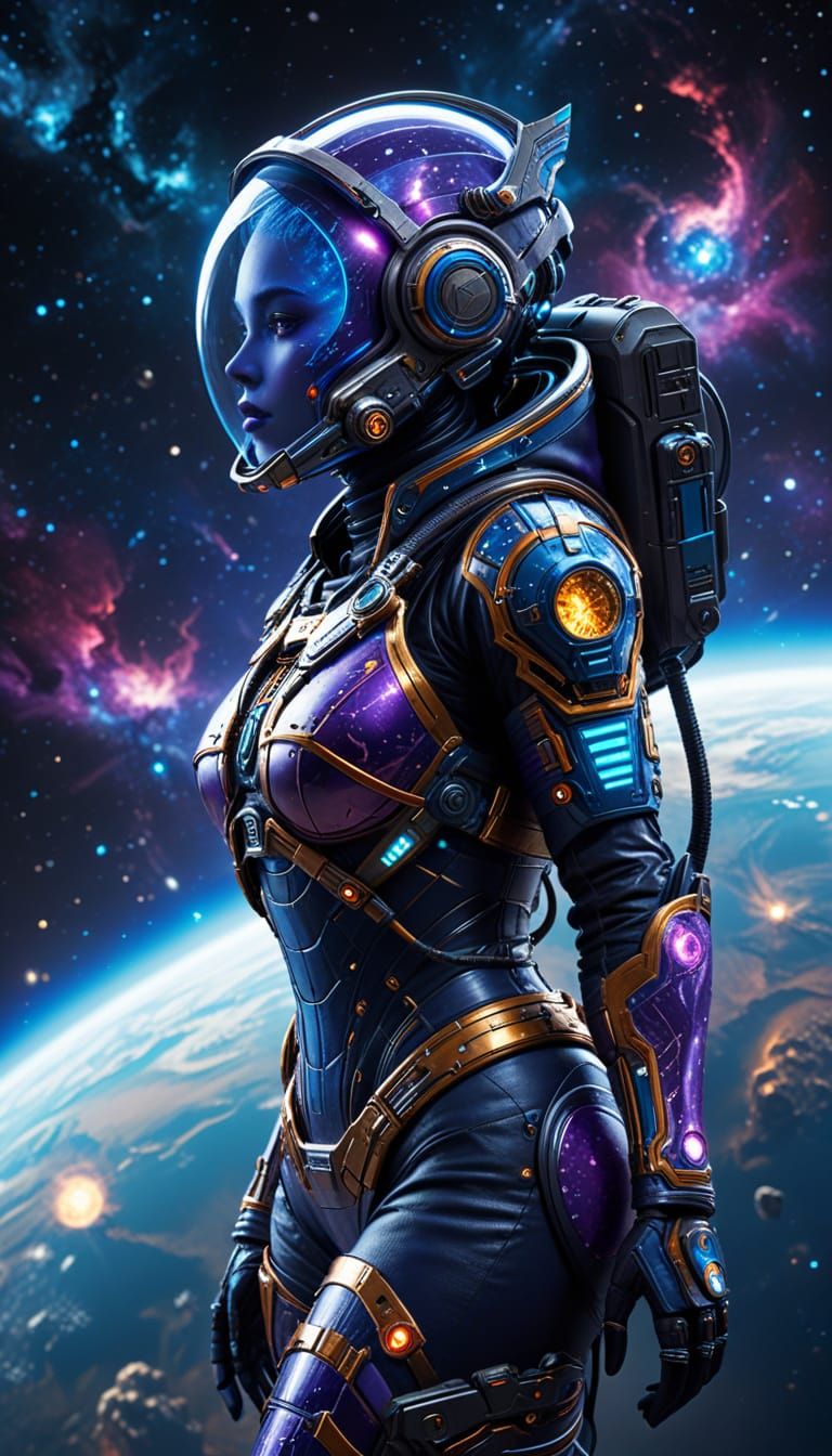 Marvel Comic Style Twilek Girl in Space