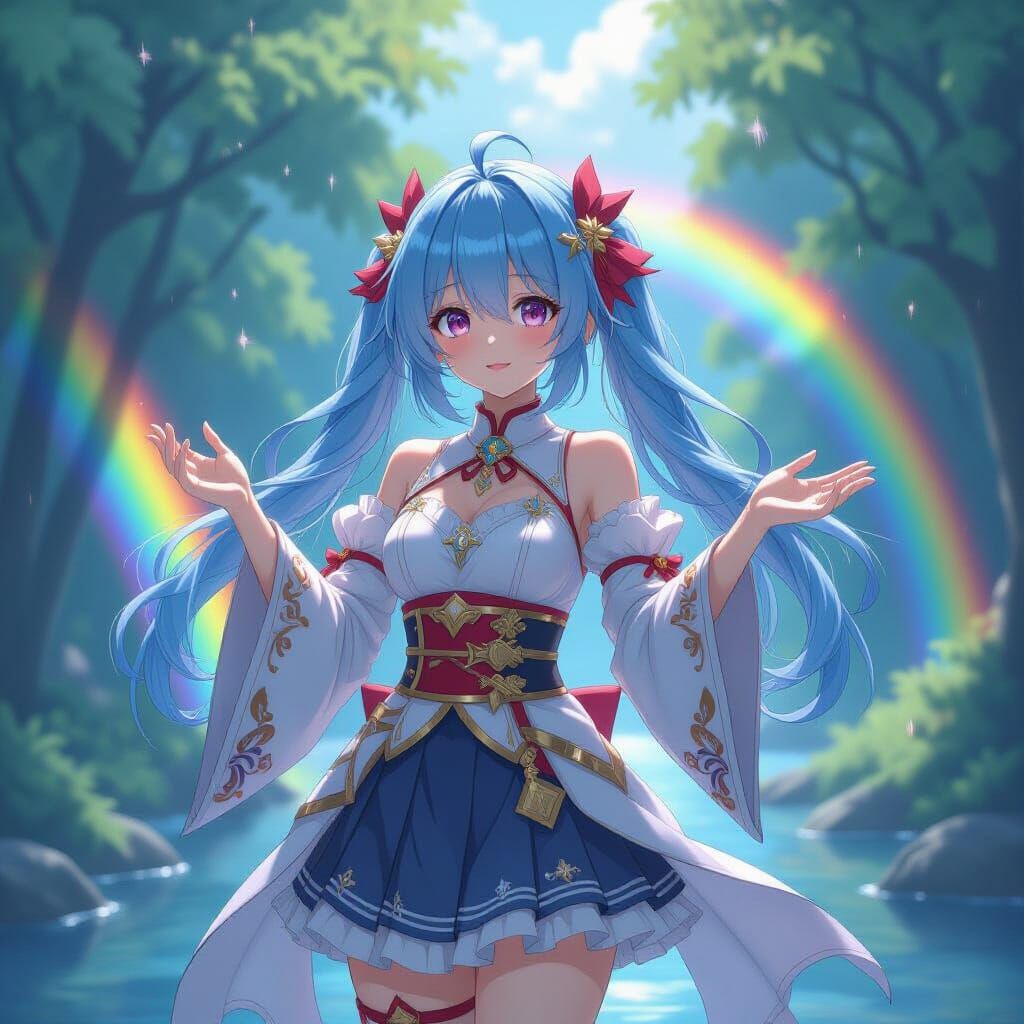 Prisms and Rainbows in Detailed 3D Anime Art