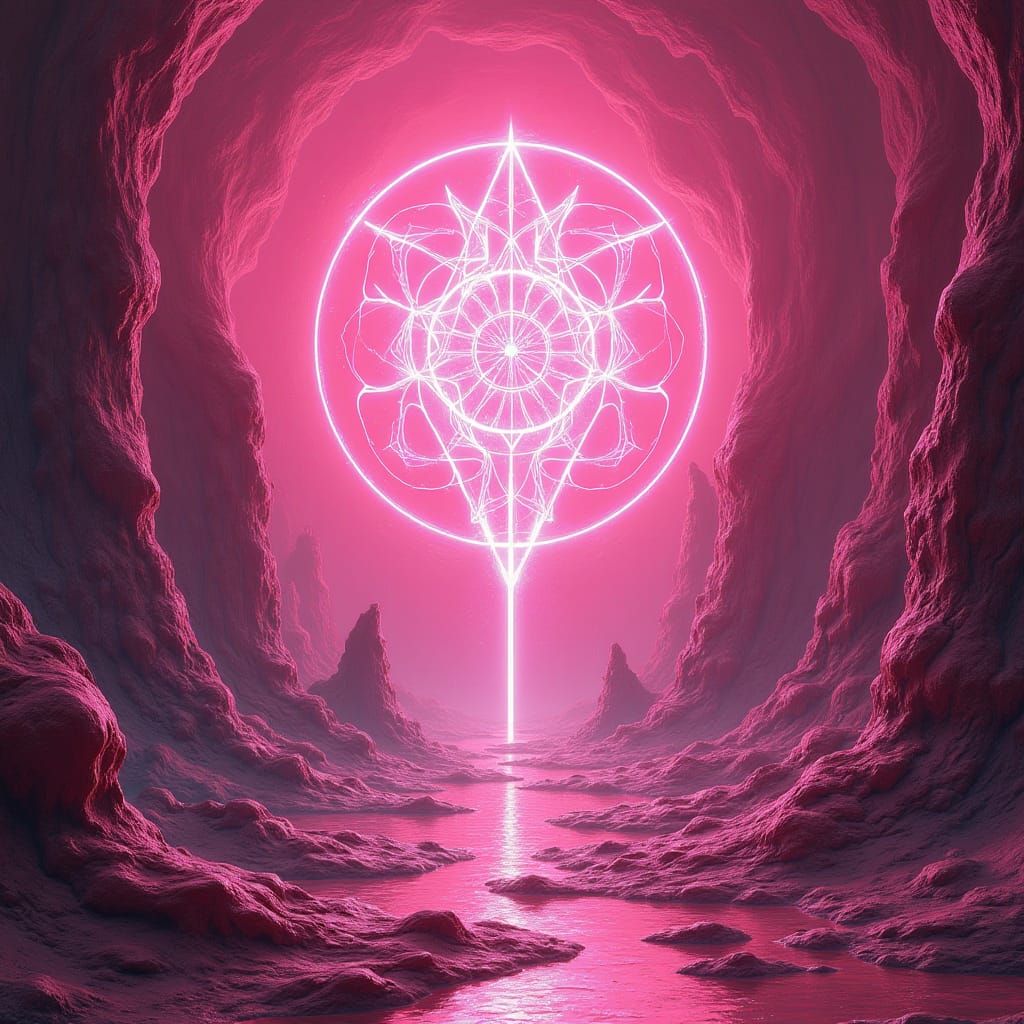 Psychedelic Dreamscape with Mystical Sigil