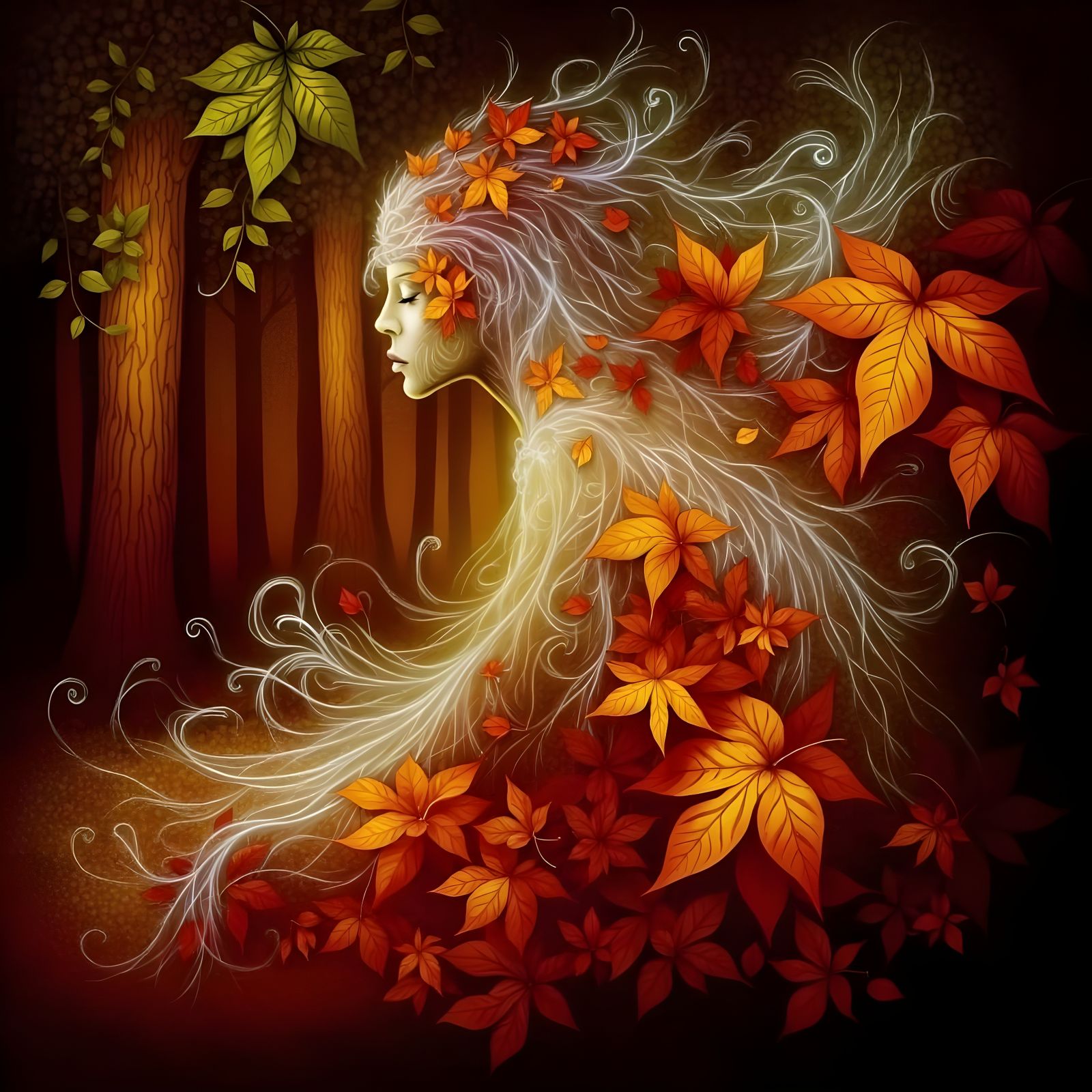 Autumn Spirit in Dreamlike Fantasy Art