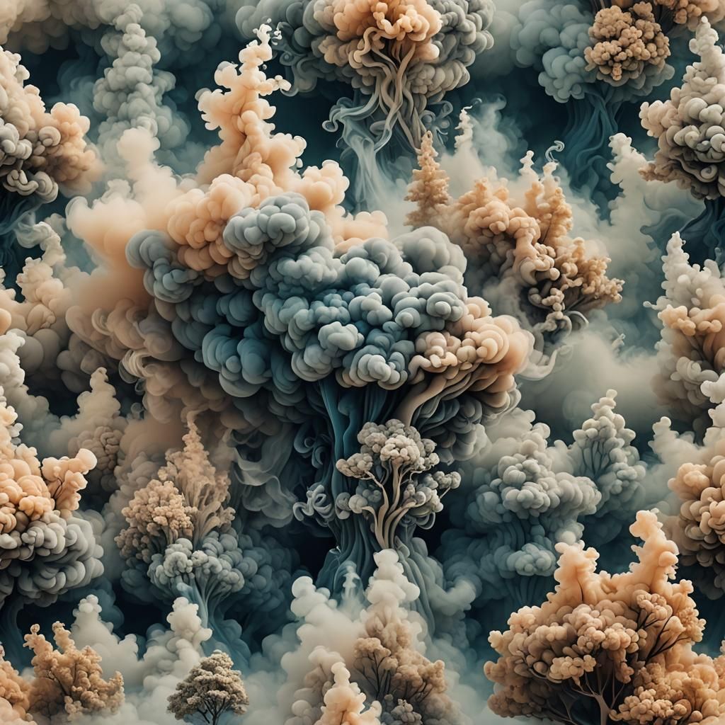 Dreamlike Smoke Formations: Surreal AI Art
