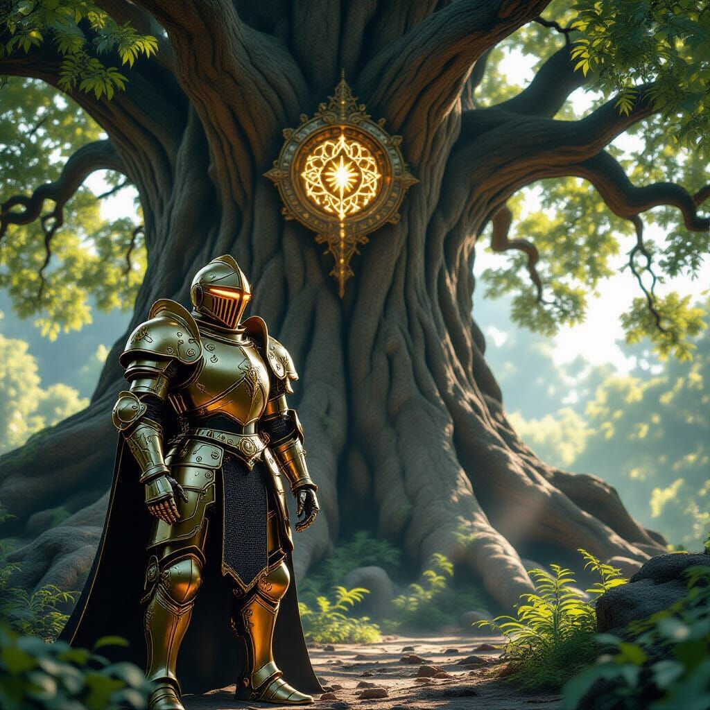 Brass Knight Guardian of Runed Tree