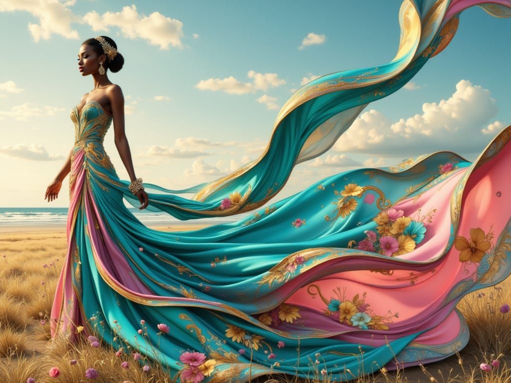 Elegant Silk Wedding Dress in Vibrant Hues