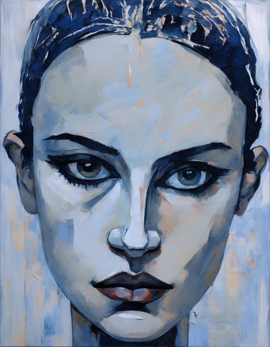 Brooding Woman: An Expressionist Portrait