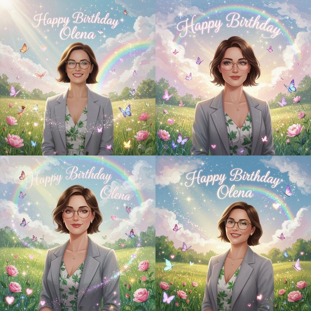 Fantasy Portrait of Kind Woman in Enchanted Meadow